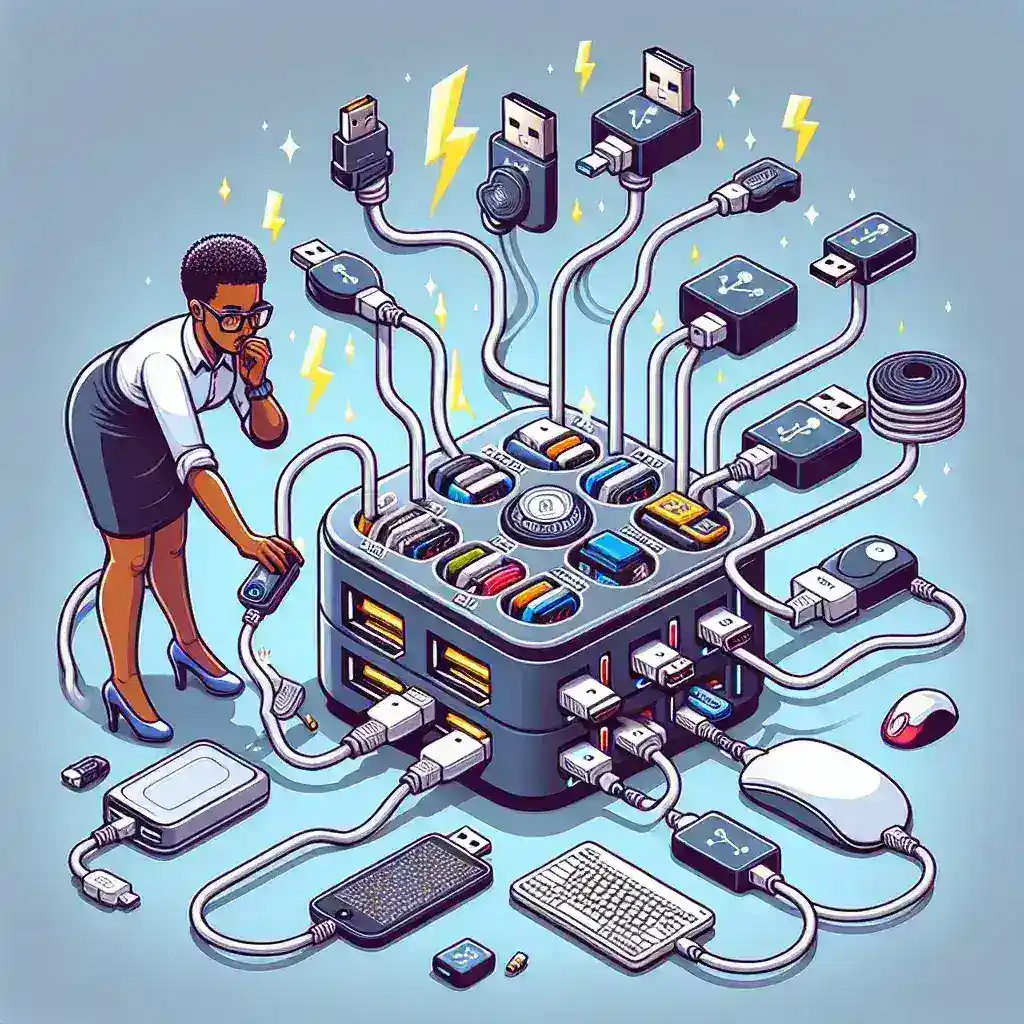 How can I prevent overloading my USB hub with too many devices?